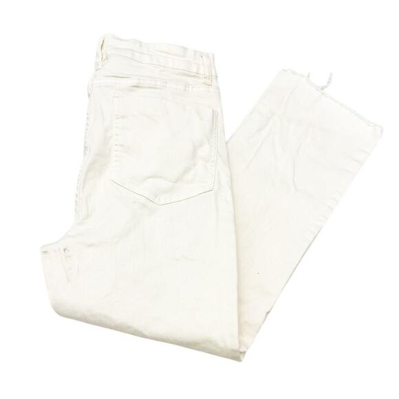 OAT NY White Cream Straight Leg Raw Hem Deniz Zip Fly Jeans Size 10 / 30 - Picture 7 of 7